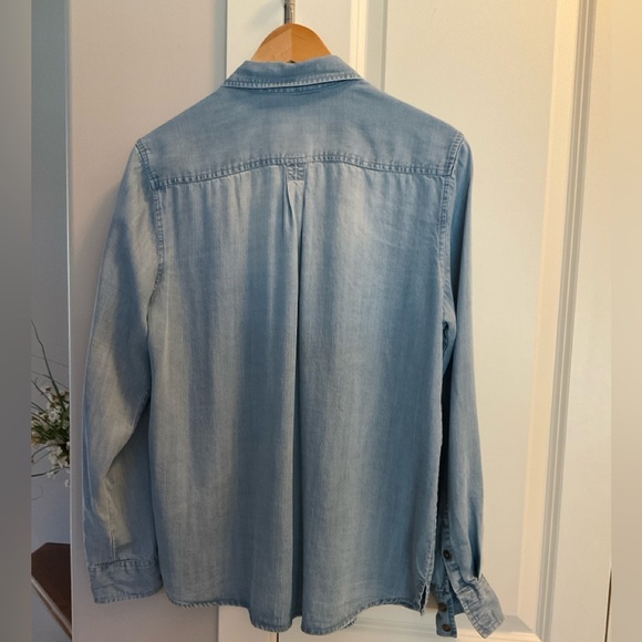Distressed Light Blue Jeans Shirt - Picture 4 of 6